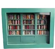 Anxiety Library | Handmade Wooden Shelf | Anxiety Bookshelf | Miniature Books | Bookcase with Books | Miniature Book Boxes | Display Case with 200 Book Models | Get rid of Your Fear
