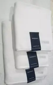 NEW SHERIDAN Trenton White Bath Sheet Towel Mat 3 piece