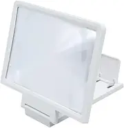 SHINEOFI Phone Screen Magnifier Amplifier with Foldable Holder Stand Stylish Design for Easy Viewing for Movies Reading Compatible with All Smartphones White