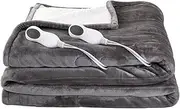 [oolong] Electric Heated Throw Blanket,130 * 160cm Thickened Flannel Electric Blanket,10 Speed Heating and 8 Hour Automatic Shut Off,Safety Overheating Protection,SAA Certified,Machine Washable Gray