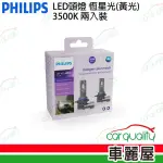 【PHILIPS 飛利浦】LED頭燈 恆星光 3500K H8/H9/H16(車麗屋)