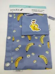 Binder Zip Pencil Case + Coin Purse - Deep Periwinkle/Bananas - Yoobi™