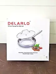 DELARLO Whole body Tri-Ply Stainless Steel 10 inch wok Pan With Glass cover...