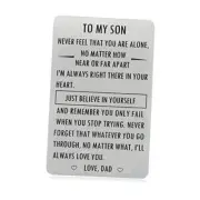 XYBAGS Gifts for Son from Dad, To My Son Engraved Wallet Card DAD TO SON