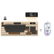FREEWOLF Wireless RGB Gaming keyboard and Mouse, Knob Control BT/2.4G Wireless