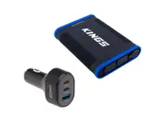 Kings 12Ah Lithium Portable Power Pack+ 85W USB Car Charger Fast Charge-12V &24V
