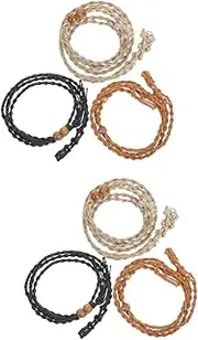[TEHAUX] 6 Pcs Mesh Woven Necklace Stone Empty Holder Empty Necklace Holder Jewelry Necklaces Necklace Cord Rope Adjustable Stand Jewlery Holder Macrame Holder Braided Rope
