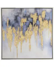 A&B Home Gold Flakes Framed Oil Painting