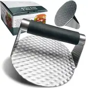 Updated Smash Burger Press304 Stainless Steel Hamburger Press with Heat Insul...