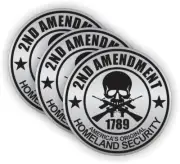 2nd Amendment Hard Hat Stickers Motorcycle Helmet Safety Decals Silver