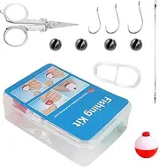 Beginner Fishing Kit, Set Of 24 Freshwater Tackle Kit, Compact Portable Gear Accessories With Case For Lake River Sea Kayak Boat Shore Surf Creek Beach