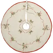 36 Inches Embroidered Christmas Holiday Tree Skirt for 4 to 6 ft Tree, Double...