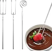 BUOKSLLY Pack of 3 Chocolate Forks, Stainless Steel Praline Fork, Multifunctional for Chocolate Fondue, Chocolates, DIY, Dessert Decoration - Perfect for Home, Restaurants and Hotels