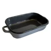 Urban Style Grey 26cm Enamel Baking Dish Roasting Oven Bakeware Rectangle Tray
