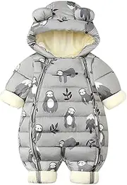 [Generic] Toddlers Snow Suit Boys Infant Newborn Baby Boys Girls Cute Cartoon Animals Ear Hooded Snow Wear Jumpsuit Outwear Snowsuit Warm Romper Coat Snow Gear Toddler Boy