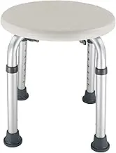 Bathroom Shower Bench Adjustable Height Shower Tub Stool Lightweight Bath Shower Seat Anti-Slip Shower Chair for Disab Elderly Pregnant Women White