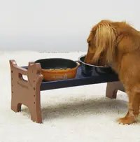 在飛比找松果購物優惠-DoggyMan《犬用可洗可拆可調式餐飲桌 S號》防止餐具滑