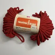 Vintage Heather Braid Macrame Cord 8mm 60 Yds Knotting Weaving Craft Knit Red
