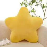 Cuddly Cushion Children's Star Cushion, Plush Cushion Decorative Cushion for Cuddly Corner Children's Room, Soft Fluffy Star Shape Decorative Cushion Sofa Cushion for Home Decoration (Yellow, 40 cm)