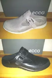 $120 NEW WOMENS EUR 38 39 ECCO Babett Clog Slide Black Beige Cream RETIRED