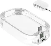 Geekria Mouse Charging Station, Acrylic Mouse Charging Dock, Mouse Stand, Compatible with Apple Magic Mouse (USB-C), Magic Mouse Accessorie (Transparent)