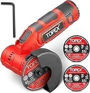 TOPEX 12V Cordless Angle Grinder Kit for Metal and Wood w/Lithium-Ion Battery&Charger