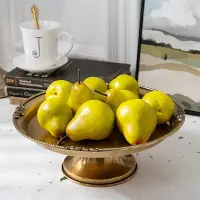 在飛比找樂天市場購物網優惠-歐式進口手工復古黃銅蛋糕盤圓形美式做舊茶盤水果托盤首飾展示盤