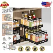 Compact 2-Tier Spice Rack with Adjustable Height – Perfect for Kitchen Cabinets
