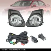 Fog Lights w/Black Bezel+Switch Bulb For 11-13 Toyota Corolla 81210-60180 (for: Toyota)