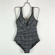 Miraclesuit NWT Incan Silver Criss Cross Escape Swimsuit Size 16