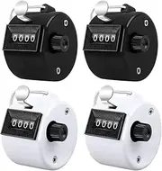 Lyaciomn Pack of 4 Counter Clicker 4-Digit Number Count,Handheld Mechanical Counters Clickers Pitch Counter