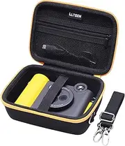 LTGEM Hard Case for Photo Printer Camera Compatible with KODAK Mini 2 ERA 4PASS / Smile+2-in-1 Digital Instant Print Camera with Shoulder Strap (Black + Orange Edge)