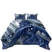 Vortex Painted Blue Dragon Coverlet