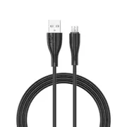 2PCS S-M405 2.4A Micro USB to USB Charging Cable PVC Data Cable, Length: 1m(Black)