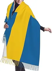 [DRTGEDS] Swedish Flag Scarfs For Women Fall Winter Scarves Pashmina Shawls And Wraps For All Season Christmas Gift