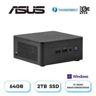 (DIY)暗夜灰霧CWP ASUS 華碩 NUC迷你電腦(i7-1360P/64G/2TB M.2 PCIe SSD/Win11P)