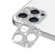 Camera Lens Protector Cover Bling Rhinestone Diamond - For Apple iPhone 15 Pro / 15 Pro max (Silver)