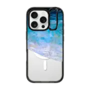 iPhone 16 Pro Impact Ring Stand Case MagSafe Compatible OCEAN CALLING 2 BLUE LILAC, OCEAN WAVES SEA COASTAL ABSTRACT PAINTING