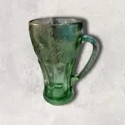 Coca-Cola Coke Glass With Handle Green Mug Libbey Heavy Vintage