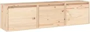 Set of 3 TV Stands, Wall Mounted TV Shelf, Floating TV Console, Floating Entertainment Center with Compartments, TV Unit for Bedroom Living Room, Solid Wood Pine