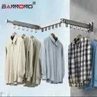 Wall Mount Clothes Drying Rack Foldable Rod Clothes Line Extendable Drying Rack