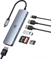 SUTOUG 7-in-1 USB C Hub Docking Station Multiport Adapter with HDMI, 100W PD Charging Port, 3 USB 3.0 Ports, SD/TF Dock for Typ C Laptop