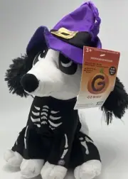 NWT (Working) Animated Singing Gemmy Halloween Skeleton Dog in Witch Hat