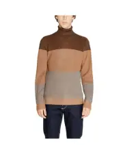 Hamaki-Ho Turtleneck Sweater ThreeColor Stripe - Sweaters - Brown -Size 48