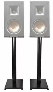 Black 29" Steel Bookshelf Speaker Stands For Klipsch R-15M Bookshelf Speakers