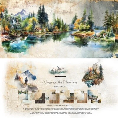 Scrapbooking Double Sided Paper 12 x 12, Art Alchemy, Whispers of the Mountains