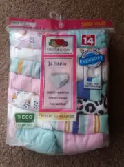 Girls Fruit of The Loom 14 Bikinis Size 14 Multi Colors Pink Ble Stripe NEW