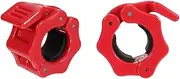Leona Co A Pairs of 25mm/50mm Lock-Jaw Sport Olympic Barbell Collar - Quick Release Barbell Clamp (2Pcs Red-25mm)