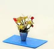 Dollhouse Miniature 1/4 scale arrangement in plastic vase #20a