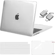 MOSISO Compatible with MacBook Air 13 inch Case 2025 2024 2023 2022 M4 A3240 M3 A3113 M2 A2681, Plastic Hard Shell&Keyboard Cover&Screen Film&Type C for MacBook Air 13.6 inch Case, Crystal Clear
